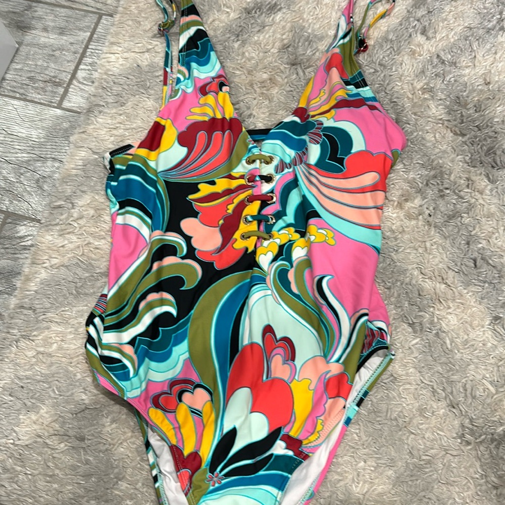 BCBGMaxAzria Colorful Floral One-Piece Swimsuit